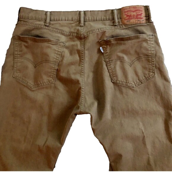 Levi’s 505 Khaki Jeans Mens Size 38x30 Brown Classic Straight Leg Denim 5 Pocket - Picture 5 of 10